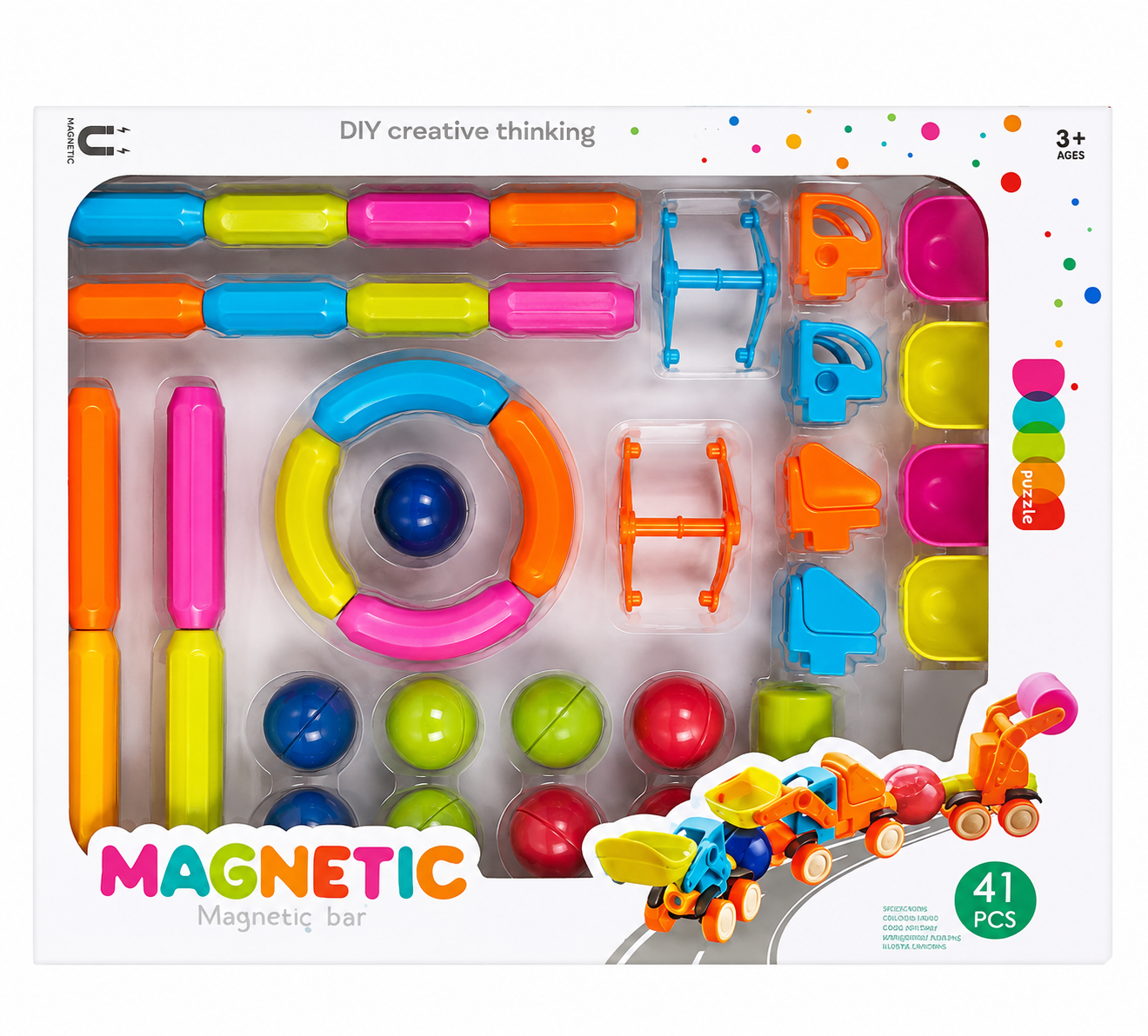 اسباب بازی ساختنی مگنتی 41 تکه Magnetic Bar