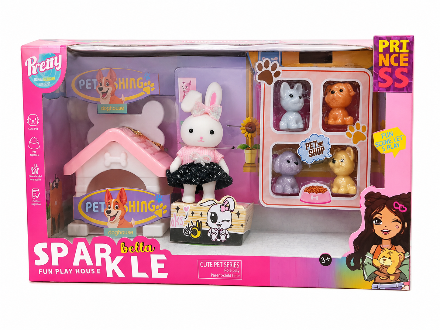 ست اسباب‌بازی خانه حیوانات و خرگوش مدل Sparkle Bella