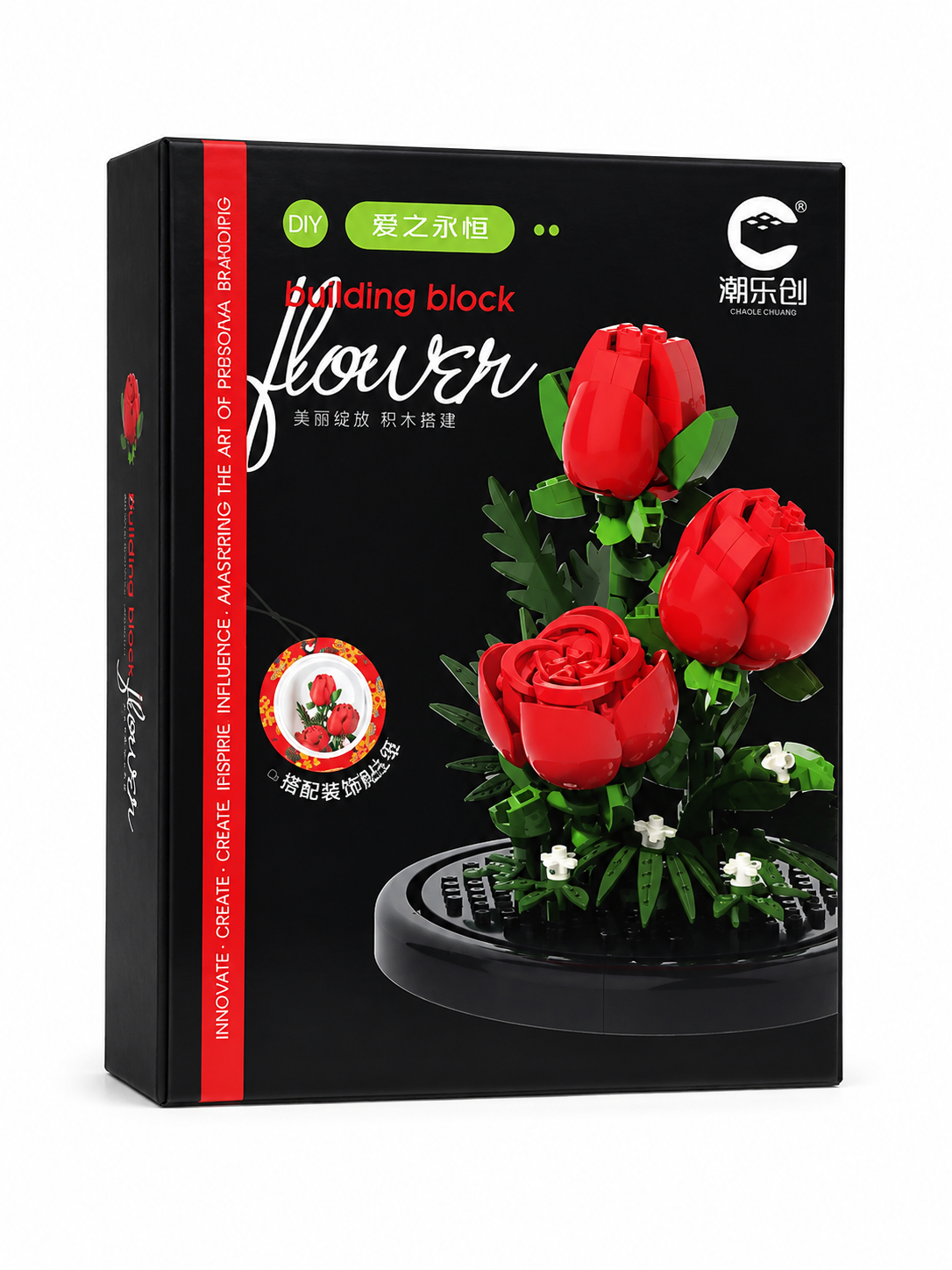 لگو گل رز قرمز ۲۵۴ تکه (Building Block Flower)