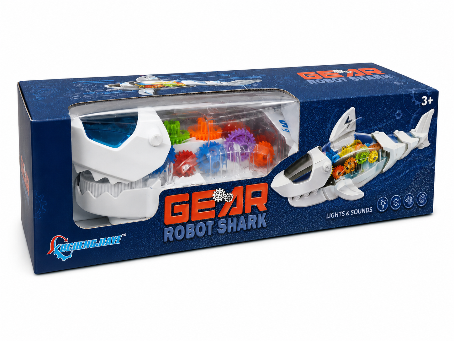 اسباب بازی کوسه چرخ‌دنده‌ای Gear Robot Shark چراغ‌دار و موزیکال