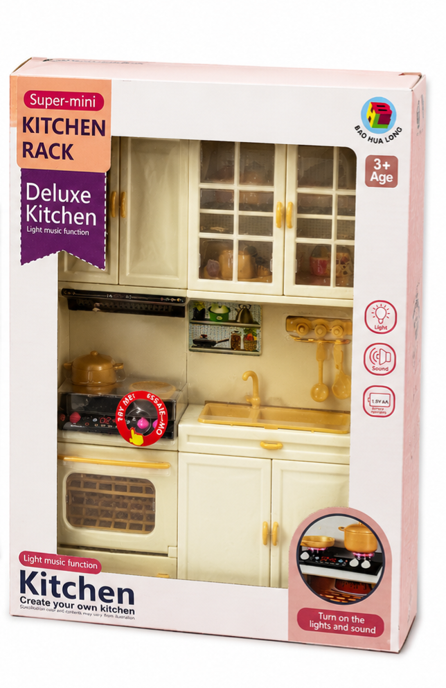 کابینت آشپزخانه اسباب‌بازی موزیکال و چراغ‌دار (Kitchen Rack Deluxe)